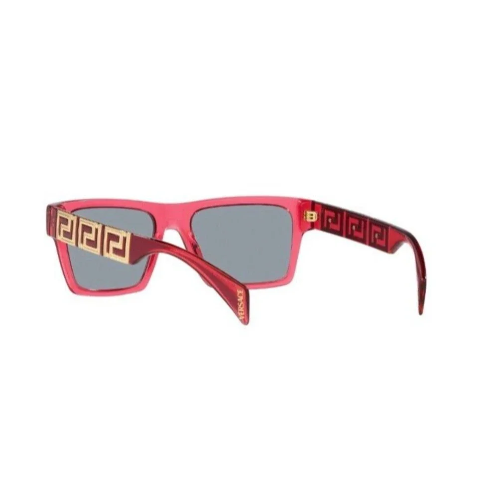 Versace VE4445 5409/1 Transparent Red Gray Sunglasses  NWT